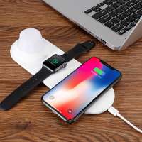 2020 New QI Wireless Fast Charging Station LED Night Lamp With Mobile Phone Wireless Charger Universal Wireless Charger 3 in 1