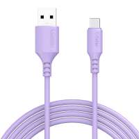 Purple 2.4A soft  silicone cord fast charge cable for lightning charging data sync for i phone 11 X for i pad pro